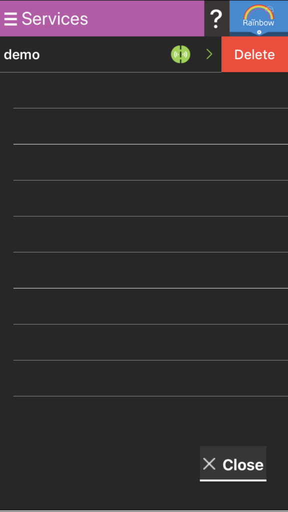 Rainbow: Remove an account